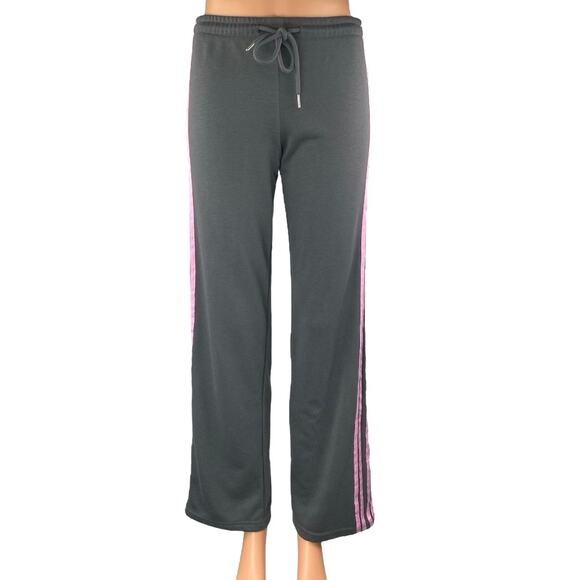 Edikted Gray Striped Elastic Waist Straight Wide Leg Trousers Sweatpants Size XS - Picture 1 of 5